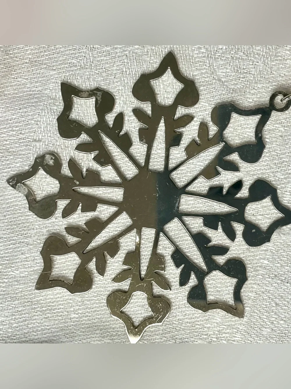 MMA, Harvey Lewis, Regent Square Ornaments 4 silver/crystal, VTG, ribbon, EUC